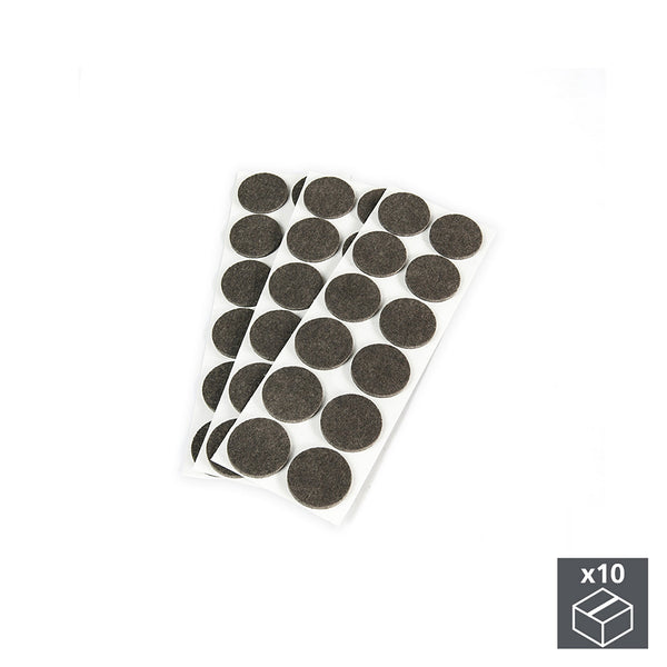 acquista Lot de 360 ​​patins en feutre adhésif Emuca marron pour pieds de table et chaises Ø4 cm