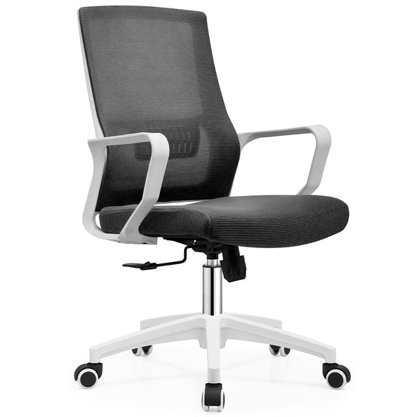 Sedia Ufficio Nero con Struttura Bianca Poltrona da Scrivania Studio Cameretta acquista