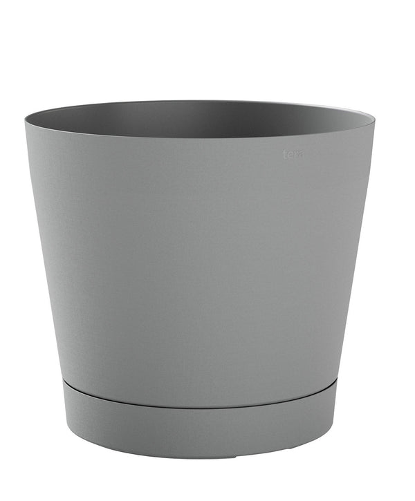 sconto Vaso da Interno e Esterno Ø24x22cm in Polipropilene Orione 24 Fog Grey Grigio Chiaro