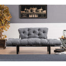 Divano letto Nitta grigio 190x70 cm braccioli reclinabili