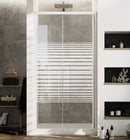 Porta Doccia 2 Ante Scorrevoli in Cristallo Serigrafato 4mm H185 Fosterberg Tonder Bianco Varie Misure