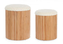 Set 2 Pouf Contenitore Cozy Japandi in Tessuto