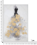 Stampa Dipinta Oro Dancer 80x3x120 cm in Legno e Tessuto
