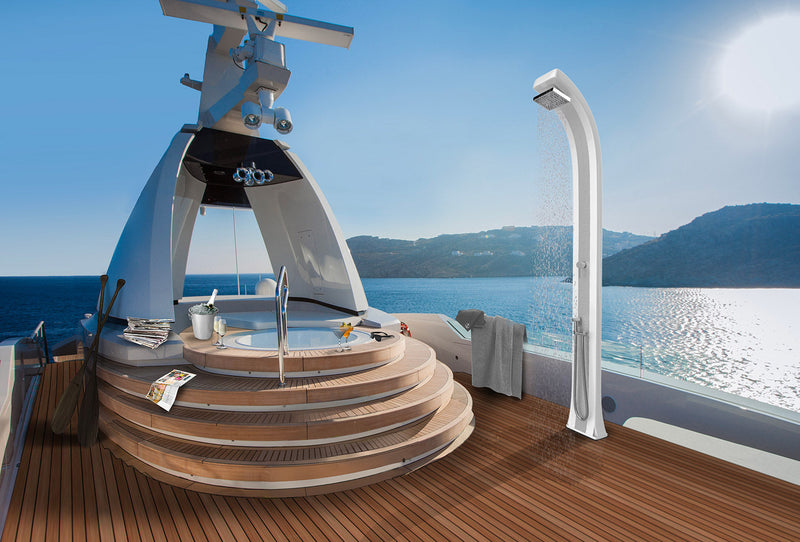 Doccia da Giardino Miscelatore e Doccetta Arkema Spring Plus Fascia Inox Verde