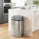 Pattumiera con Sensore 48 L 33x25x69 cm a Chiusura Morbida con Superficie Anti-impronte in Acciaio Inox e ABS Argento      