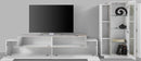 Parete Attrezzata Soggiorno Porta TV 200x45x51,6 cm con Vetrina Coro Bianco Lucido e Cemento