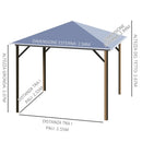 Gazebo da Giardino 2,94x2,94m con Zanzariere in Policarbonato Caffè e Cachi