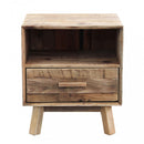 Comodino Fabian 55x45x62 h cm in Pino riciclato Marrone