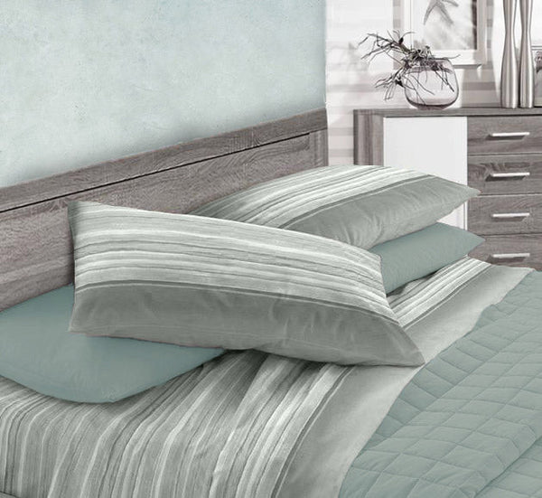 Ensemble de draps en coton dessus et dessous et taies d'oreiller gris Cober Malida différentes tailles sconto