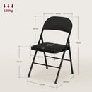 Set 6 Sedie Pieghevoli con Seduta Imbottita e Struttura in Acciaio Nero  