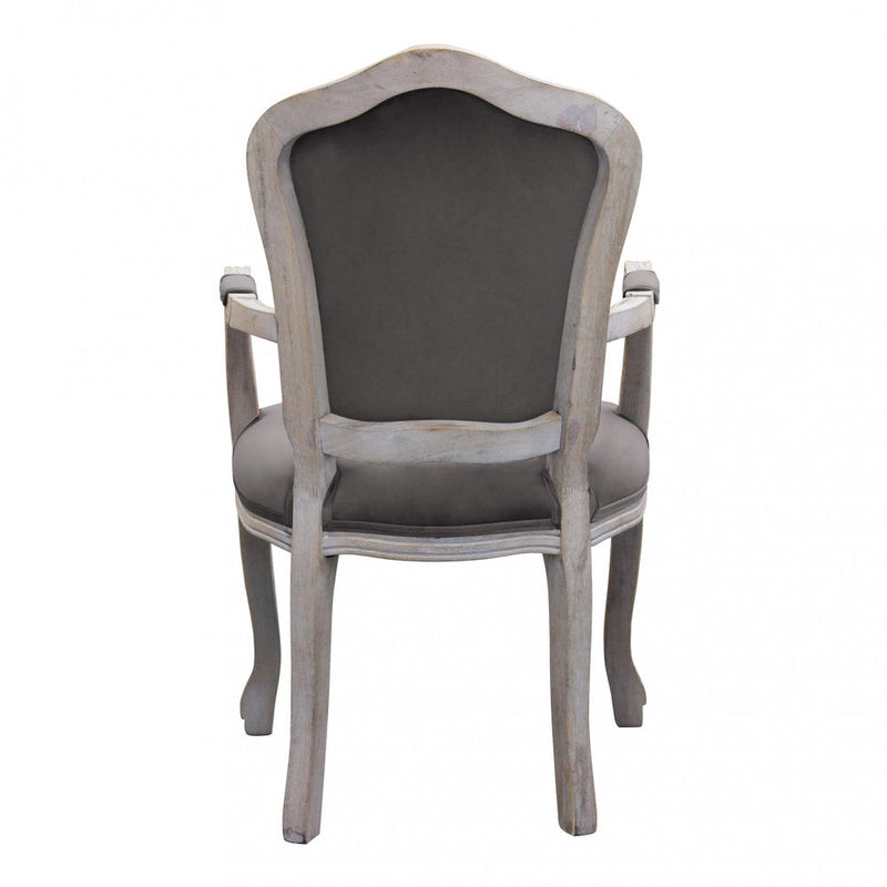 Poltrona Charlene in Velluto Taupe 55x51x100 h cm in Legno Tortora