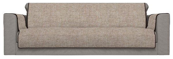 sconto Housse de canapé avec housses d'accoudoirs en polyester marron différentes tailles