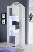 Mobile Alto da Salotto 2 Porte 61x43x162cm TFT  Basic Bianco Lucido e Antracite Lucido e