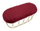 Panca Amelie Bordeaux 91,5x40,5x46 cm in Ferro e Spugna e Poliestere Bordeaux e Oro
