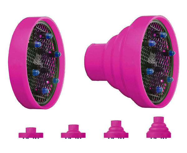 sconto Diffuseur universel pour sèche-cheveux en voyage pliable en silicone Fuchsia