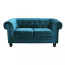 Divano 2 Posti Chesterfield 152x74x82 h cm in Velluto Blu