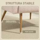 Poltrona per Salotto Moderna 77x77x83 cm con Cuscino Lombare Sfoderabile in Tessuto Teddy Beige   
