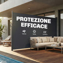 Tenda Laterale Retrattile 420x185 cm Impermeabile e UV 50+ in Alluminio Acciaio e Poliestere Grigio Scuro      