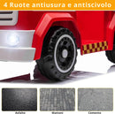 Macchina Elettrica per Bambini Camion dei Pompieri Telecomandato 12V 7,5Ah Rosso         