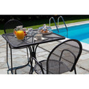 Tavolo da Giardino in Ferro Quadrato 80x80x71cm Ronna Noce
