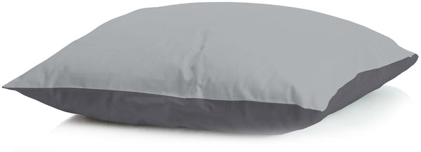 acquista Oreiller en plumes d'oie avec taie d'oreiller double face gris clair/gris foncé