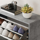 Scarpiera Salvaspazio Moderna 62,5x26x156 cm a 4 Ante per 16 Paia di Scarpe Grigio Cemento      