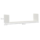 Set 3 Mensole da Parete 80x18x18 cm in MDF Bianco  