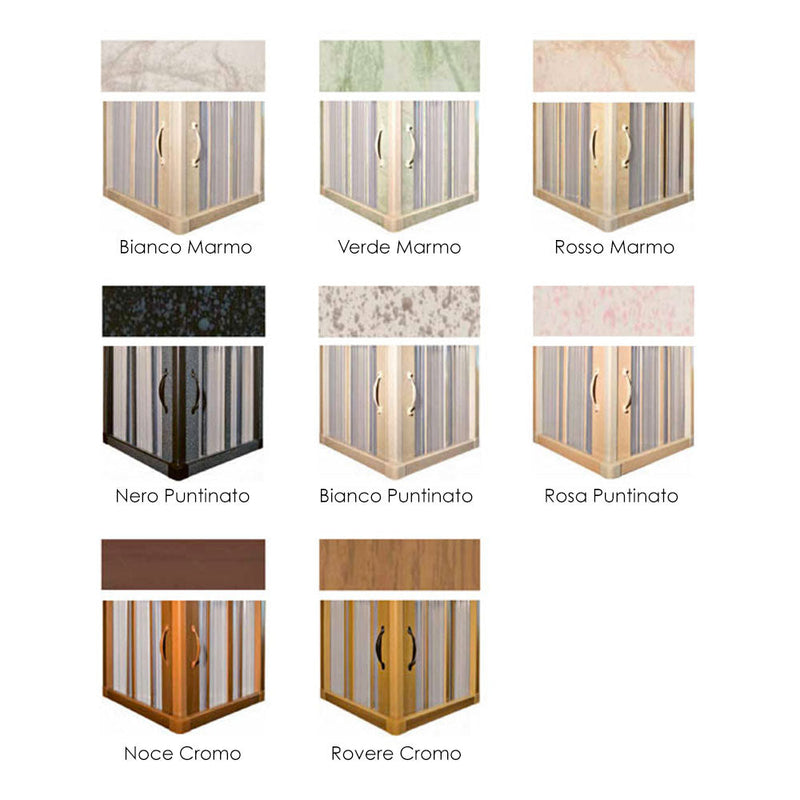 Box Doccia 3 Lati 2 Ante a Soffietto Apertura Centrale In PVC H185 Caldoni Mars