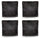 Set 4 Assiettes Plates Carrées 27x27x4 cm en Grès Kaleidos Sirius Neri
