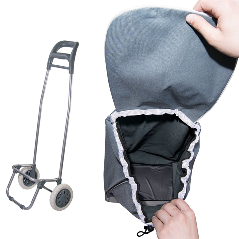 Carrello Trolley per la Spesa con Ruote in poliestere Grigio