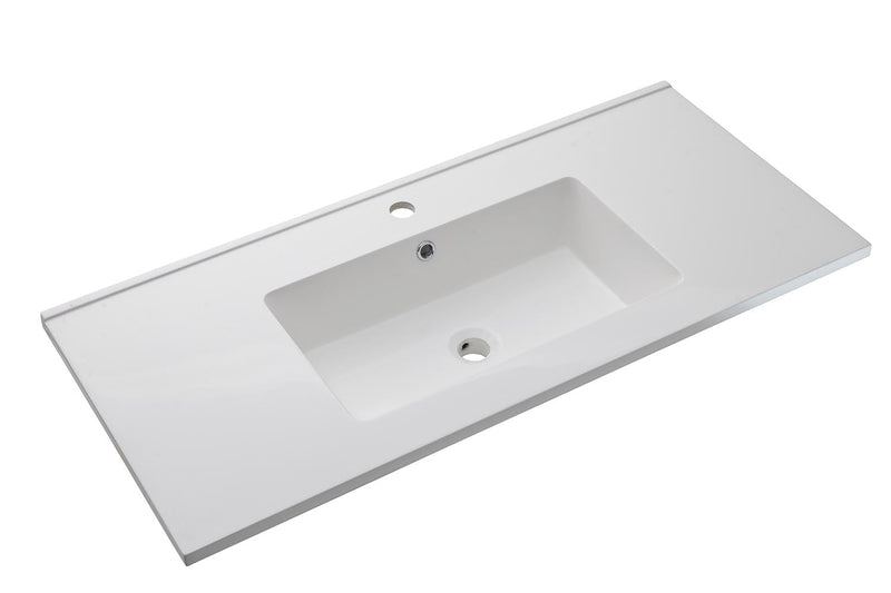 Lavabo da Incasso 101x46,5x2 cm in Resina TFTBianco Lucido