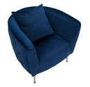Poltrona Bucarest Blu Elettrico 76x74x73 cm in Playwood Spugna Tessuto e Metallo Blue e Oro