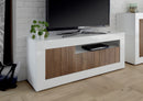 Mobile Porta TV 3 Ante 138x42x56 cm in Legno TFT Lipari Bianco e Noce