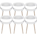 Set 6 Sedie 62x54x74 cm in Polipropilene Diletta Bianco