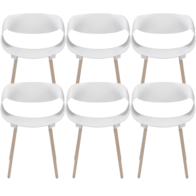 Set 6 Sedie 62x54x74 cm in Polipropilene Diletta Bianco