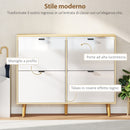Scarpiera Slim con 4 Cassetti Ribaltabili per 20 Paia di Scarpe 105x24x92,5 cm Design Moderno in MDF Bianco  
