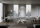 Tavolo Allungabile 200-460x90x77 cm Volantis Cemento Telaio Bianco 