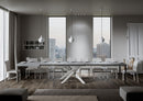 Tavolo Allungabile 160-420x90x77 cm Volantis Cemento Telaio Bianco 