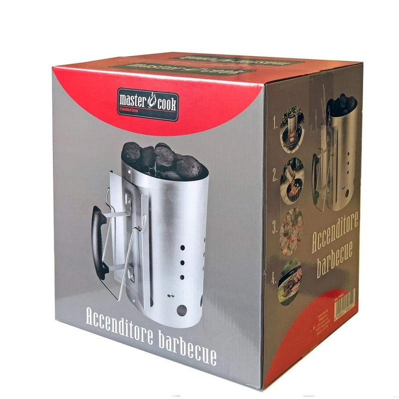 Accenditore Carbone Carbonella per Barbecue in Acciaio Master Cook 