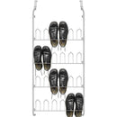 Scarpiera appendibile da porta 17x60x145 cm 12 paia in Metallo Bianca