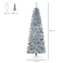 Albero di Natale Artificiale 180 cm 618 Rami Argento