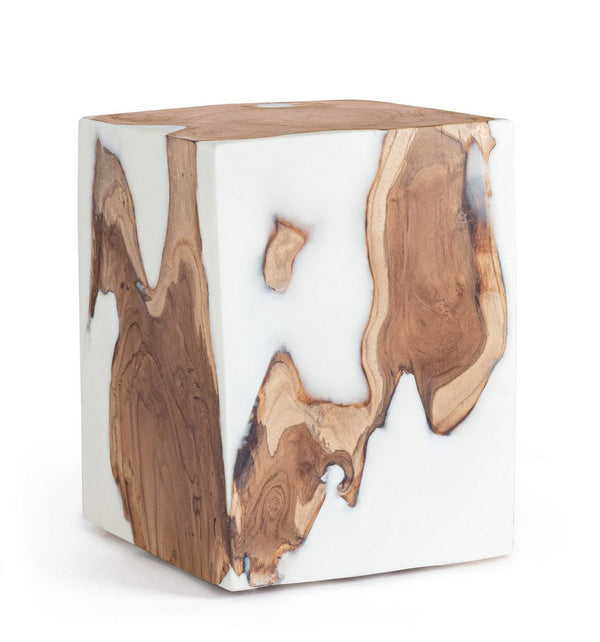Tavolino da Soggiorno 30x30x40 cm in Legno Melty Bianco sconto