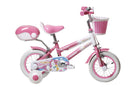 Bicicletta per Bambine Unicorn 12 Pollici con Stabilizzatori Bauletto e Cestino Rosa Rosa  