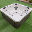 Vasca Idromassaggio Monoblocco Calypso per 5 Persone 200x200x82 cm in Acrilico US Color Legno      