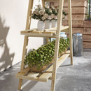 Portapiante Verticale 3 Livelli 100x36x112 cm a Doghe in Abete Color Legno      
