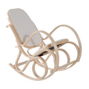 Poltrona a Dondolo in Legno Stile Classico Crema 