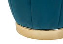Pouf Contenitore Paris Oro Ø 43x43 cm in Legno e Poliestere Ottanio