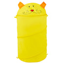 Cesto portagiochi pieghevole animali struttura in metallo 80x40 cm Giallo