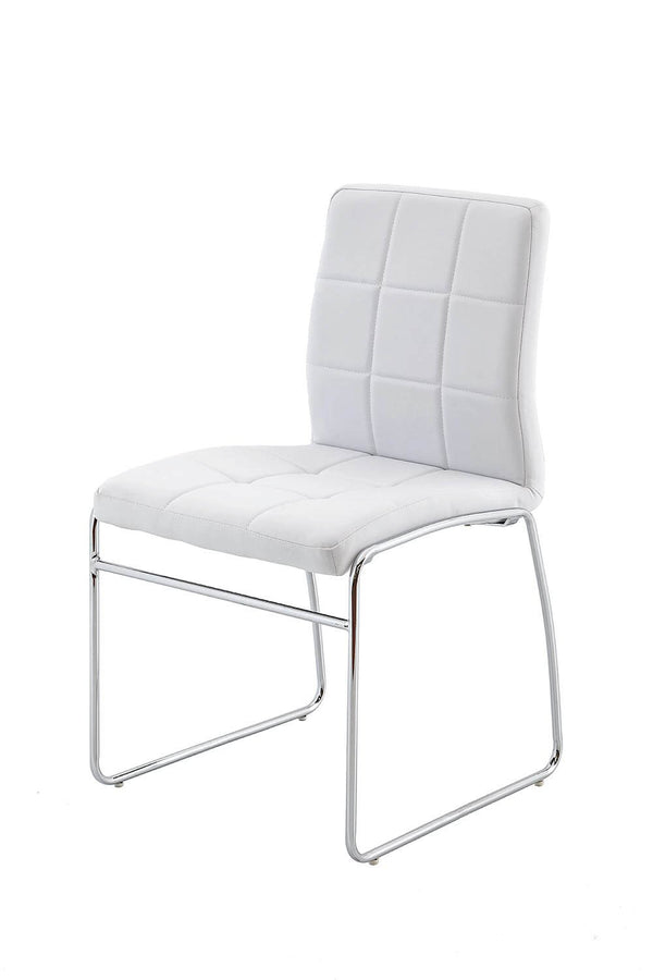 Lot de 4 Chaises en Simili Cuir Souple 85x55x50 cm TFT DC Blanc sconto