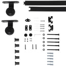 Kit Porta Scorrevole 200x40x0,6 cm con Binari Fermi e Guide in Acciaio Nero  